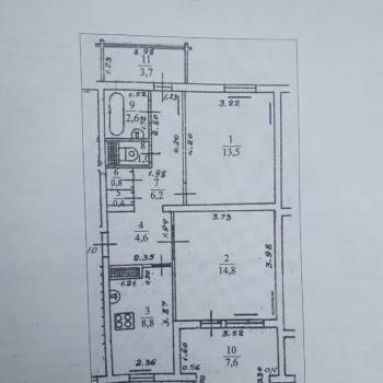 Продается 3-х комнатная квартира, 64 м²