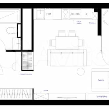 Продается 1-комнатная квартира, 28,4 м²