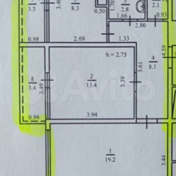 Продается 2-х комнатная квартира, 62 м²