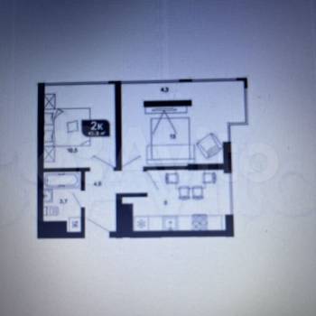 Продается 2-х комнатная квартира, 45,3 м²
