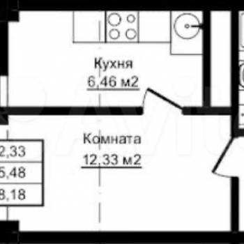 Продается 1-комнатная квартира, 25,5 м²