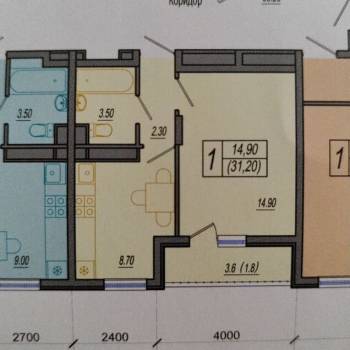 Продается 1-комнатная квартира, 33,4 м²