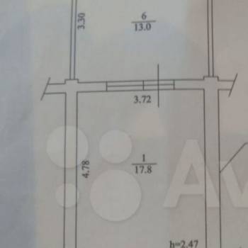 Продается 1-комнатная квартира, 42 м²