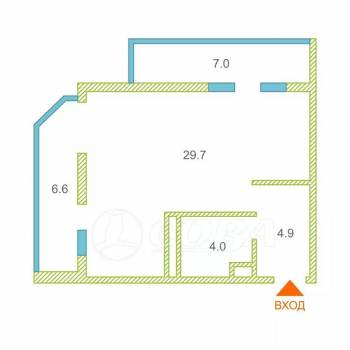 Продается 1-комнатная квартира, 52 м²