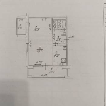 Продается 2-х комнатная квартира, 53,7 м²