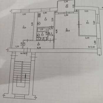 Продается 3-х комнатная квартира, 63 м²