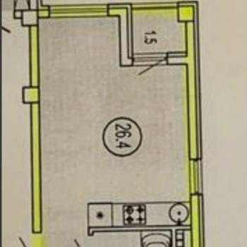 Продается 1-комнатная квартира, 26,4 м²