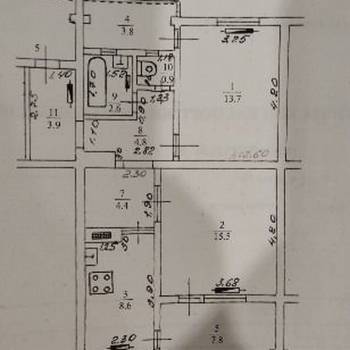 Продается 2-х комнатная квартира, 54,4 м²