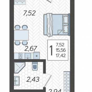 Продается 1-комнатная квартира, 17 м²