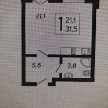 Продается 1-комнатная квартира, 30,5 м²