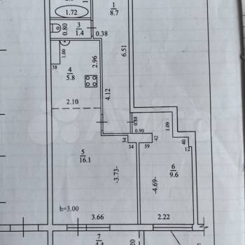 Продается 3-х комнатная квартира, 50 м²