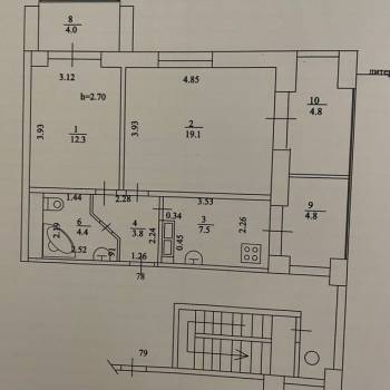 Продается 2-х комнатная квартира, 60,7 м²