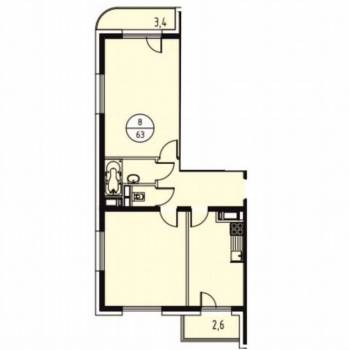 Продается 3-х комнатная квартира, 63 м²
