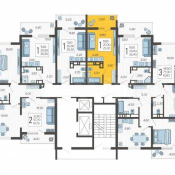 Продается 1-комнатная квартира, 25,3 м²