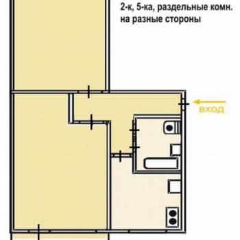 Продается 2-х комнатная квартира, 48 м²