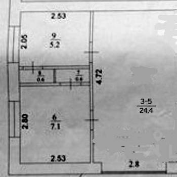 Продается 3-х комнатная квартира, 42 м²