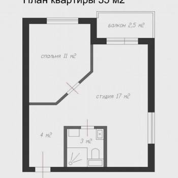 Продается 2-х комнатная квартира, 37 м²