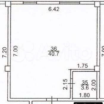 Продается 1-комнатная квартира, 56 м²