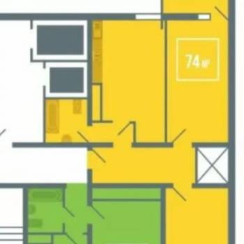 Сдается 2-х комнатная квартира, 77 м²