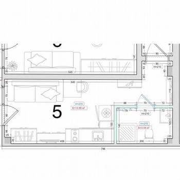 Продается 2-х комнатная квартира, 18 м²