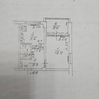 Продается 1-комнатная квартира, 33,2 м²