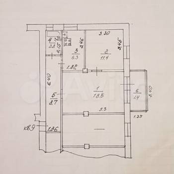 Продается 2-х комнатная квартира, 50 м²