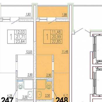 Продается 1-комнатная квартира, 21,9 м²