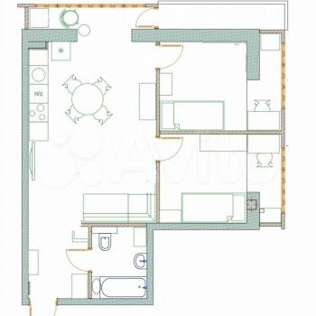 Сдается 2-х комнатная квартира, 62 м²
