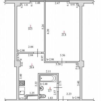 Продается 2-х комнатная квартира, 58,2 м²