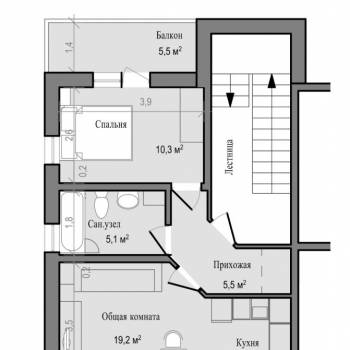 Сдается 2-х комнатная квартира, 45 м²