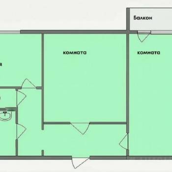 Продается 2-х комнатная квартира, 51,2 м²