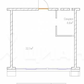 Продается 1-комнатная квартира, 36,1 м²