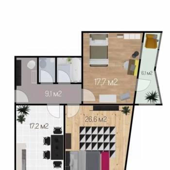Продается 1-комнатная квартира, 81,2 м²