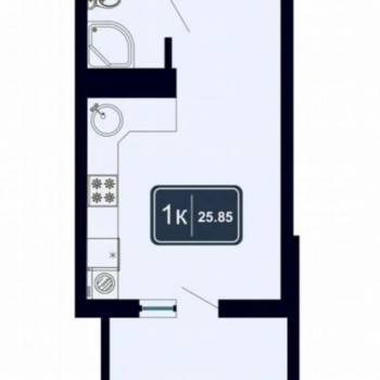 Продается 1-комнатная квартира, 26,5 м²