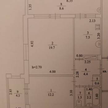 Продается 2-х комнатная квартира, 60,8 м²