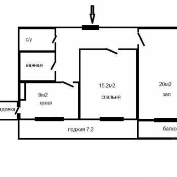 Продается 2-х комнатная квартира, 61 м²
