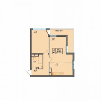 Продается 2-х комнатная квартира, 58 м²