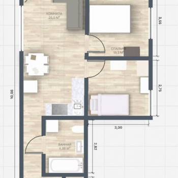 Продается 3-х комнатная квартира, 53 м²