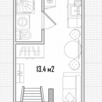 Продается 1-комнатная квартира, 13,4 м²