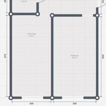 Продается 1-комнатная квартира, 52,7 м²