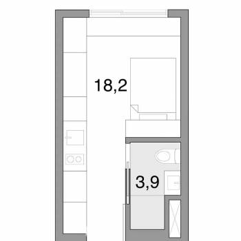 Продается 1-комнатная квартира, 22,1 м²