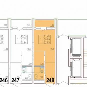 Продается 1-комнатная квартира, 21,9 м²