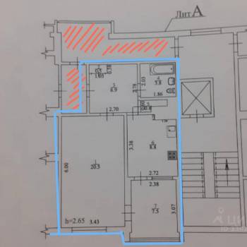 Продается 1-комнатная квартира, 44 м²