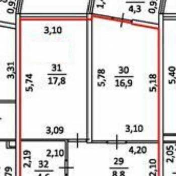 Продается 1-комнатная квартира, 52,4 м²