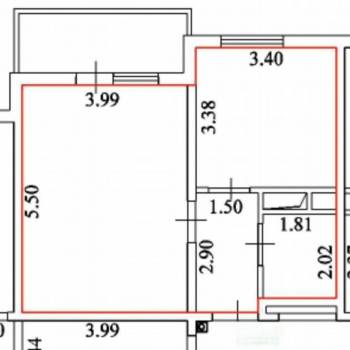 Продается 1-комнатная квартира, 41,3 м²