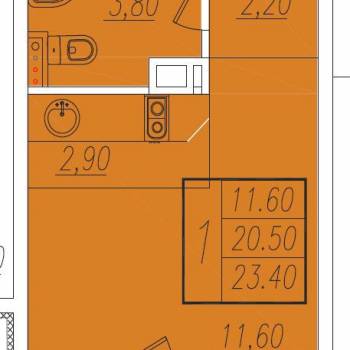 Продается 1-комнатная квартира, 26,3 м²