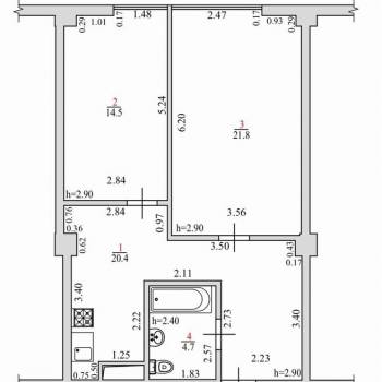 Продается 2-х комнатная квартира, 58,2 м²