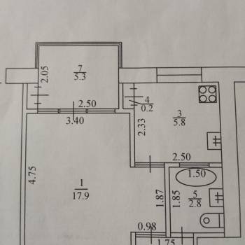 Продается 1-комнатная квартира, 34,5 м²