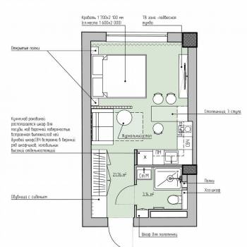 Сдается 1-комнатная квартира, 26 м²