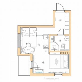 Продается 1-комнатная квартира, 26,8 м²